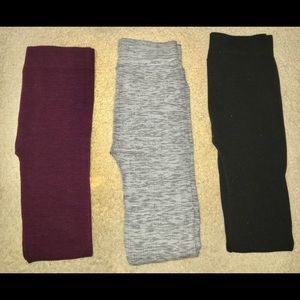 three textured cable leggings